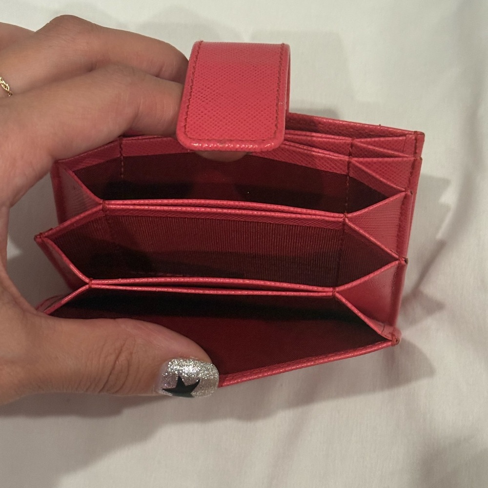 Prada Pink Card Holder with Gold Accent - Picture 3 of 6